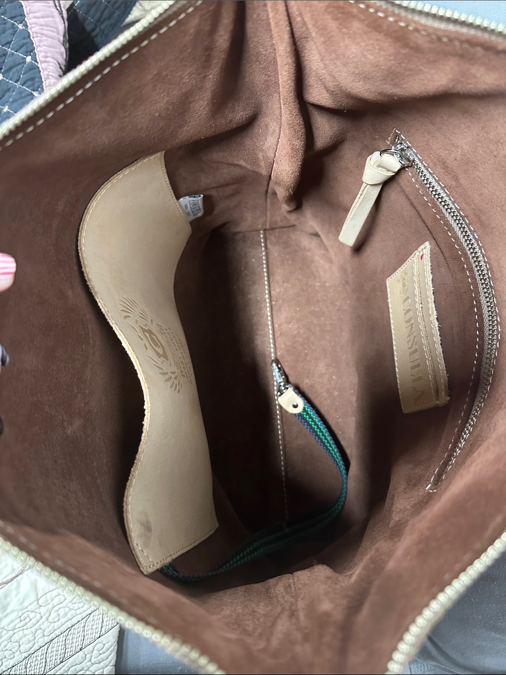 Consuela Brown Tooled Leather Sally Hobo Crossbody with leather & woven straps - Picture 14 of 14